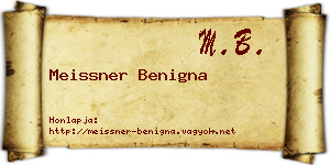 Meissner Benigna névjegykártya